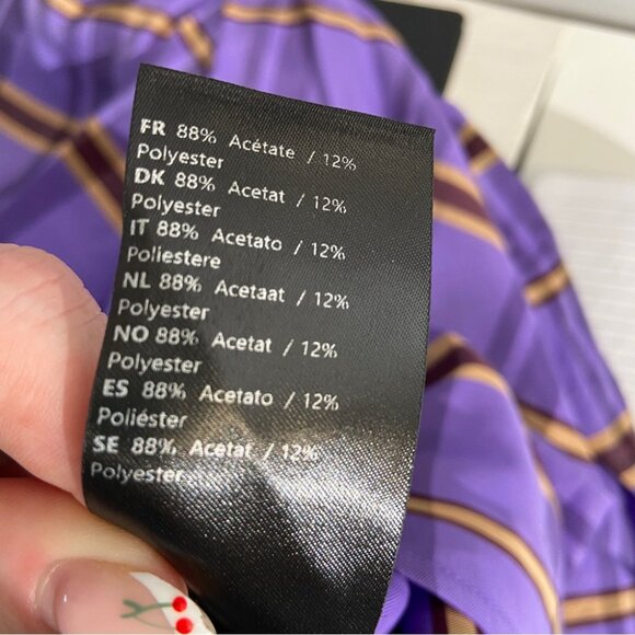 NWT SAMSØE SAMSØE Orion Blouse In Purple Jasper Check Print size XS - Picture 8 of 8